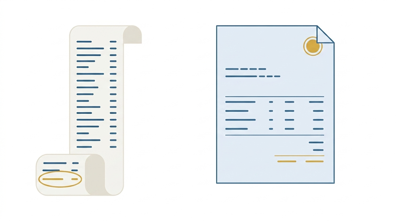 A till receipt is not an invoice: when you can deduct it and when you can't